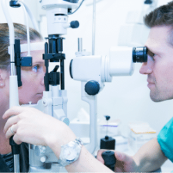 Opticians with Patient at Cathedral Eye Clinic